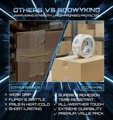 Scowyking Clear Packing Tape Refills Heavy 1.88 inch – 12 Pack, transparent