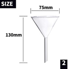 Glass Funnel Set, 4 Pcs Lab Borosilicate Glass Funnels, 100mm (170mm Length), 75