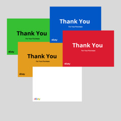 200 Thank You Cards For ebay Sellers – Red, Yellow, Green, and Blue