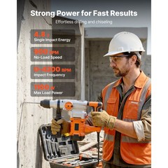 Uimoso Rotary Hammer Drill 1-1/8 in SDS-Plus Electric for Concrete and Masonry