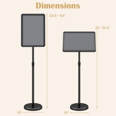 2PCS Sign Holder Stand 11 x 17 Inch w/Snap-Open Frame & 360° Rotation for Malls
