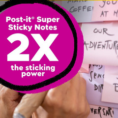 Post-it Super Sticky Notes, 3×3 in, 100% Recycled, Pastel, 5 Pads