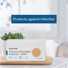 MCK48222000 – Mckesson Brand Adhesive Spot Bandage 100 Count (Pack of 1)