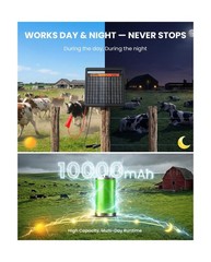 Solar Electric Fence Charger 1.2J Stored Energy, 45 Miles Coverage,8W Solar F…