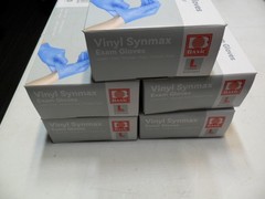 New Vinyl Synmax Exam Gloves Latex Free, Powder Free, Protein Free 5Bxs Large