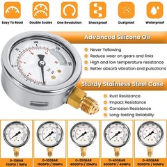 Hydraulic Pressure Test Kit 5 Gauges 13 Couplings 14 Tee Connectors 5 Test Hoses