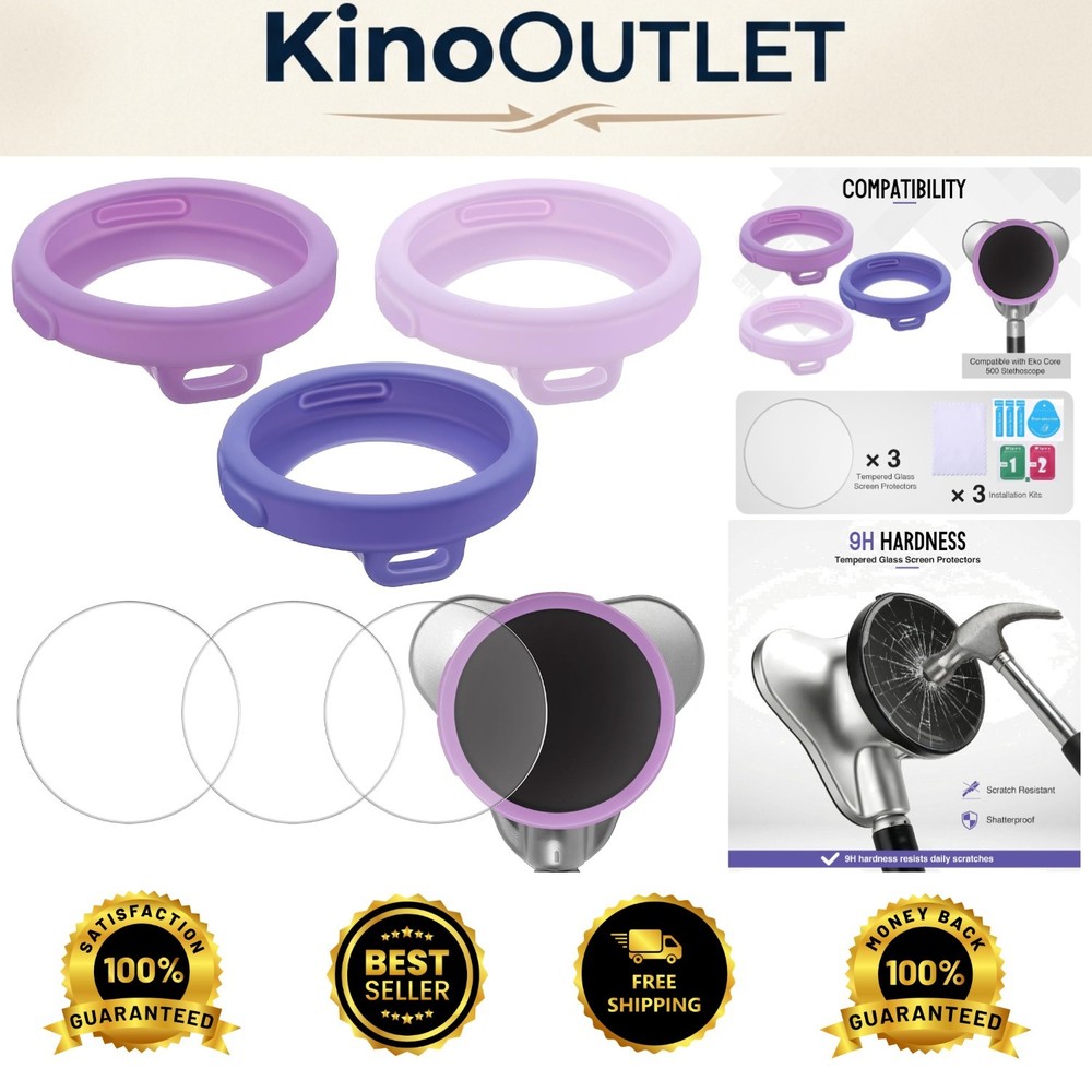 3-Piece Stethoscope Protection Set for EKO Core 500 – Ultimate Care in Purple