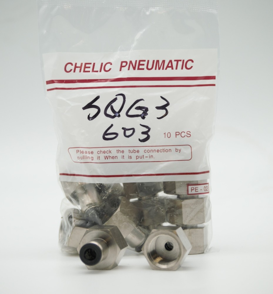 CHELIC SQG3 603 Ø06-3/8″ BSPT Female push to connector Fitting (10 PCS PER BAG)