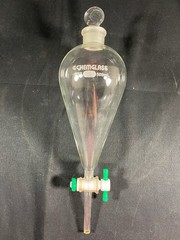 CHEMGLASS 500mL Squibb Separatory Funnel w/ Stopcock #27 Neck CG-1742-05 B