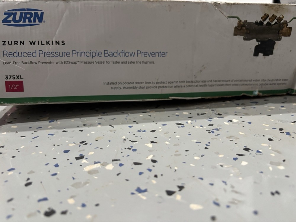 Zurn Wilkins 375XL Reduced Pressure Zone Backflow Preventer 1/2 in Manual Valve