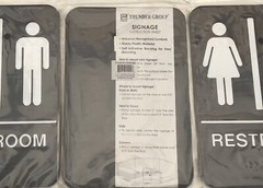 Lot of 3 Restroom 6”x9” Signage Board Information Sign Plactic w/ Braille