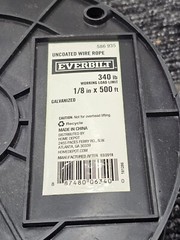 Everbilt 1/8 in. x 500 ft. Galvanized Steel Uncoated Wire Rope 340lb Limit