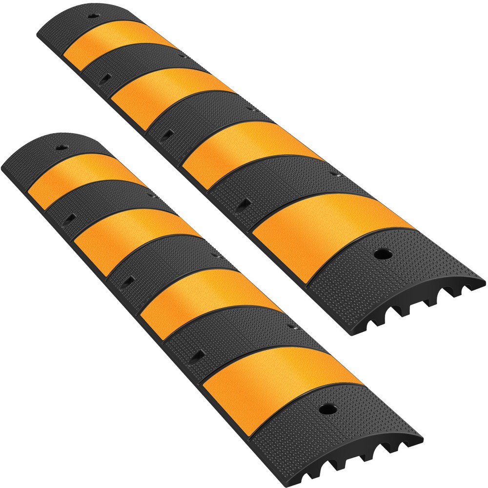 VEVOR 2pcs 6 Feet Rubber Driveway Modular Heavy Duty Speed Cable Protector Ramp