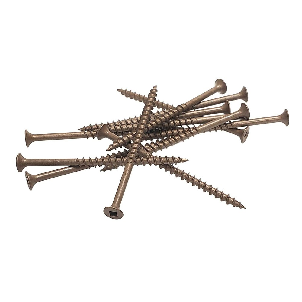 #8 x 3″ Deck Screws | Square Drive | Bugle Head | Brown Ruspert | 250pcs Box
