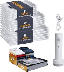 Vacuum Storage Bags for Travel, Vacuum Seal Bags for Clothing with Portable
