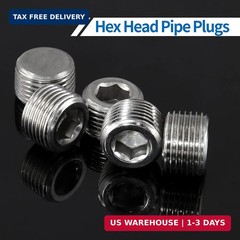 3/8″ NPT Male Plug, 304 Stainless Steel Internal Hex Thread Pipe Plug Socket Kit