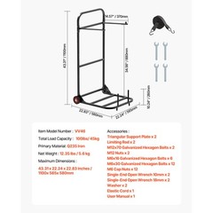Folding Chair Rack Cart for 10 Chairs of 100 LBS Push-Style Chair Dolly