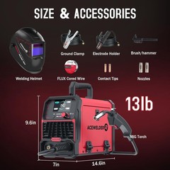 3 IN 1 Welder 140A Gasless Flux MIG/Lift Tig/Stick Welding Machine 110V Inverter