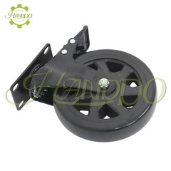 4 Pcs 6-Inch Polyurethane Casters With Brake Included 2 × Hardware Kits Black