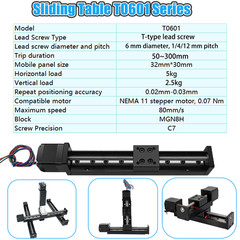 50-300mm Mini CNC Slide Table T-type lead screw 1mm Pitch 28mm stepper Motor Kit