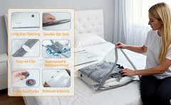 Vacuum Storage Bags for Travel, Vacuum Seal Bags for Clothing with Portable