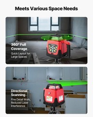 VEVOR 2000ft Rotary Laser Level Kit Self Leveling Green Horizontal with Tripod