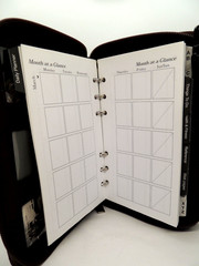 Mundi Brown 6 Ring Planner Woven Design w/ Calculator Card Holder Wallet Unused