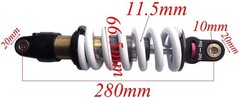 280mm 11″ Shock Absorber Rear 850lbs Pit Dirt Bikes 110-150cc TTR110 TTR90
