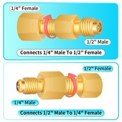 Brass R134A R12 R22 Tank Vacuum Pump Adapters Valve Remover for AC Charging
