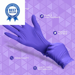 PEIPU Nitrile Gloves,Disposable Cleaning Medium (Pack of 100), Blue