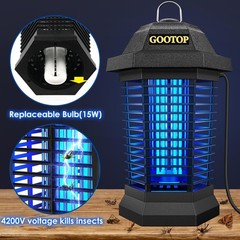 GOOTOP Bug Zapper Outdoor, Mosquito Zapper, 3 Prong Plug in Electric Fly Zapper