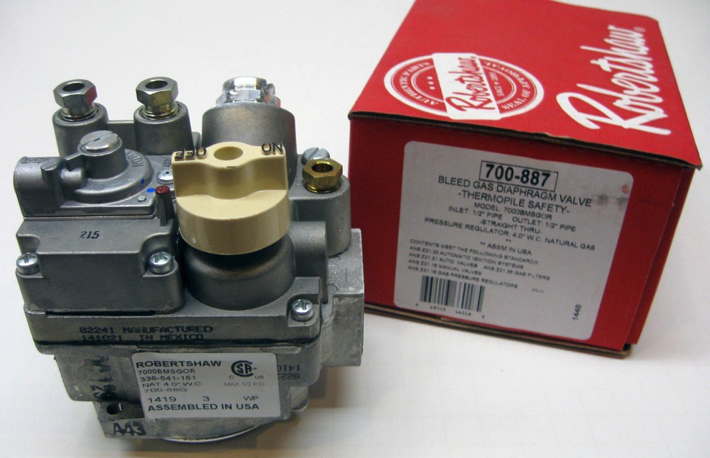 700-887 Robertshaw Comercial Cooking Gas Valve 7000BMSGOR 54-1007 1053997 541007