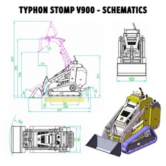 TYPHON STOMP V900 1.4Ton Skid Steer Loader w Kubota 25HP 3-Cylinder D1105 Engine
