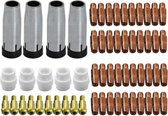 RIVERWELD 24KD MB24 MIG MAG CO2 Welding Torch Contact Tip .035″ Gas Nozzle 59pcs