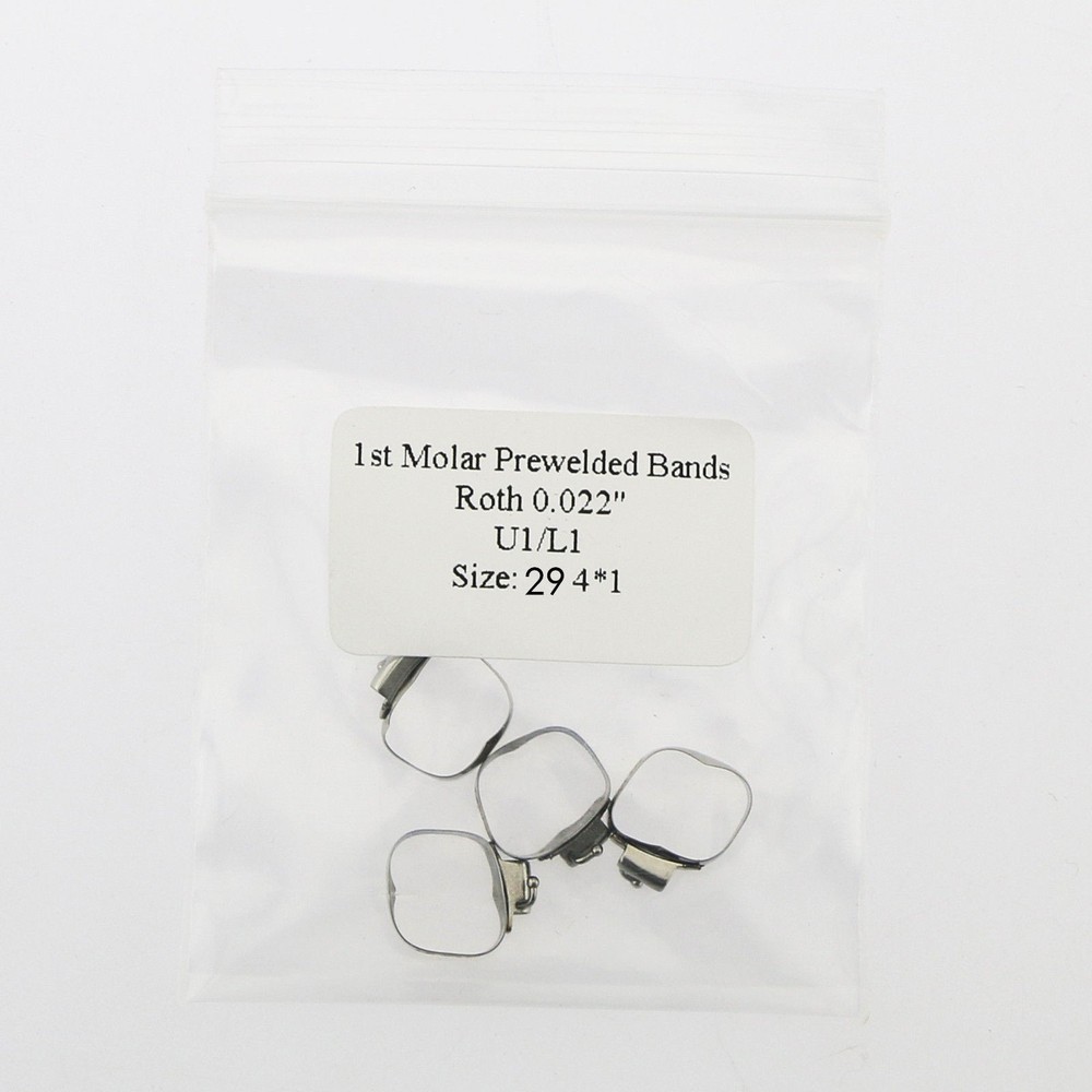 Dental Ortho Buccal Tube Roth 022 1st Molar Prewelded Bands U1/L1 29 – 43+