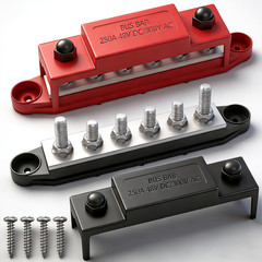 250A 12V Bus Bar Marine, 1/4″ Power Distribution Block, Battery Buss Bar