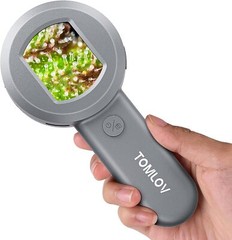 TOMLOV Pocket Coin Magnifier Glass 100X Magnifying Jewelers Loupe for Collectors