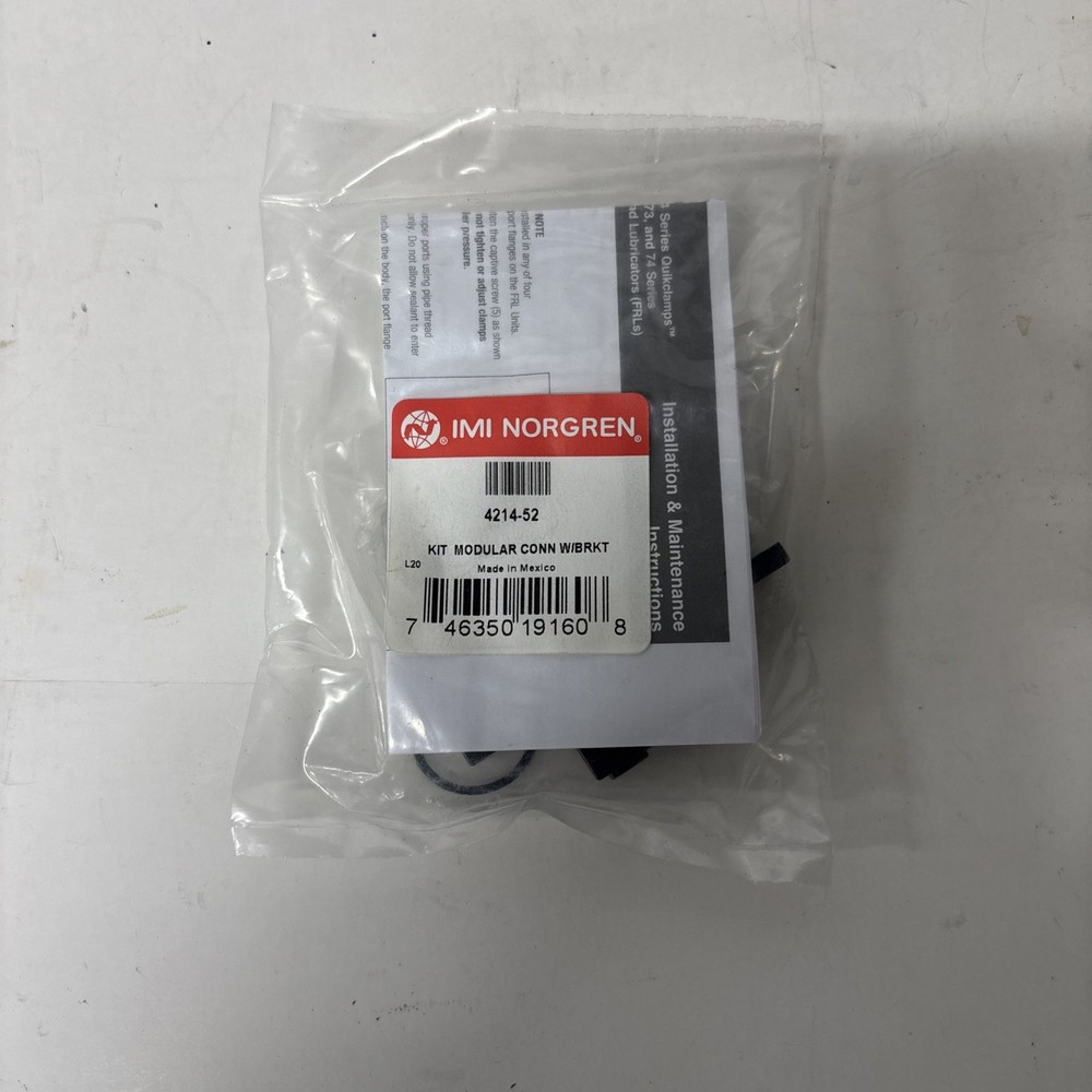 Norgren 4214-52 MODULAR CONNECTOR W/BRKT IN SEALED FACTORY BAG