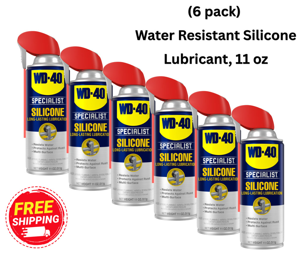 6 Pack WD-40 Specialist Silicone Lubricant Spray 11oz Free Shipping