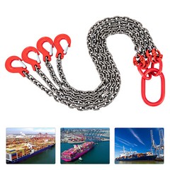 5/16″ Lifting Chain Sling G80 Spreader 4-Leg with Grab Hooks Tagged USA SALE!