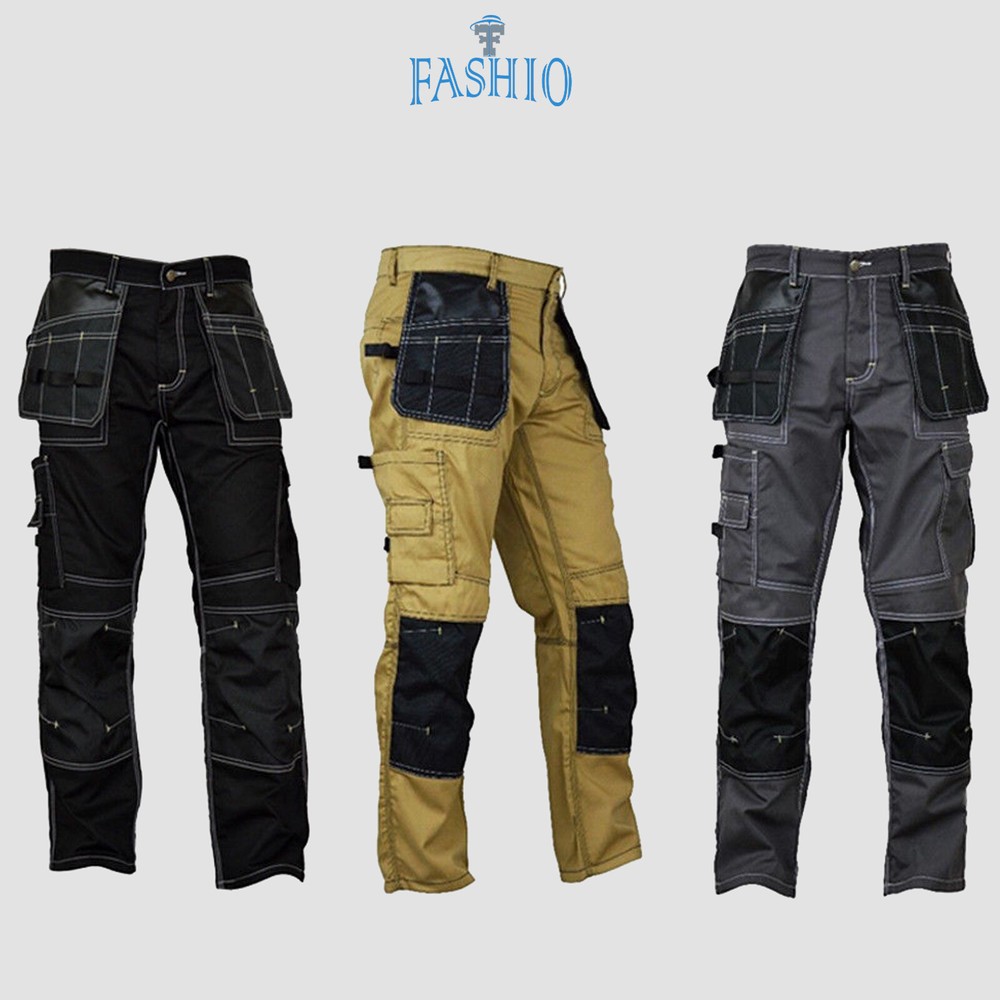 Mens Construction Cordura Knee Reinforcement Workwear Trousers Utility Work Pant