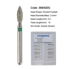 Dental Diamond Burs Pear Football FG 830/010 379/023 High Speed Friction Grip