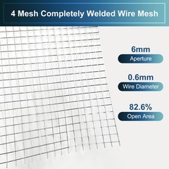 AWIORETON 1/4″ Hardware Cloth – 304 Stainless Steel Wire 12 x 24 Inch, silver
