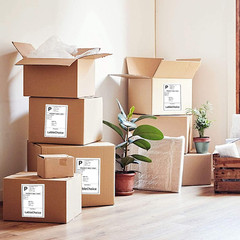 100 Sheets 200 Labels Half Sheet Self Adhesive Shipping Labels for Laser & Inkje