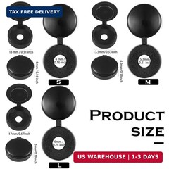 Hotop 100 Pieces Hinged Screw Cover Caps Plastic Shutter Fold Screw Snap Covers