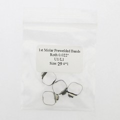 4 Pcs Dental U1/L1 U2/L1 U3/L2 1st Molar Bands Prewelded Buccal Tubes Roth 022