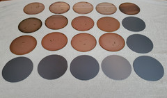 20 Old Historic 1980s 5″ Silicon Conductor Wafers Copper Plated in Original Box