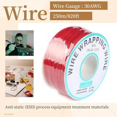 Red Electronic Wire – DM-30-1000, 30 AWG Single Core, Tinned Copper Solid Cable,