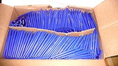 PAPER MATE Flair Felt Tip Blue Pens SET OF 12 Office/School Supplies >NEW<