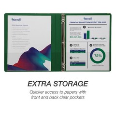 Samsill 0.5 Inch 3 Ring Binder, Economy Round Ring, Clear View 1-Pack, Green